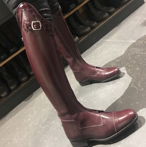 POLO PASSAGE / Oxblood with oxblood faux croc gloss accents