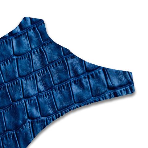 Royal blue faux croc